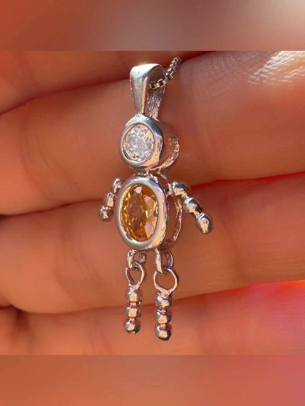 925 Sterling Silver November Birthstone Boy Charm Pendant Necklace